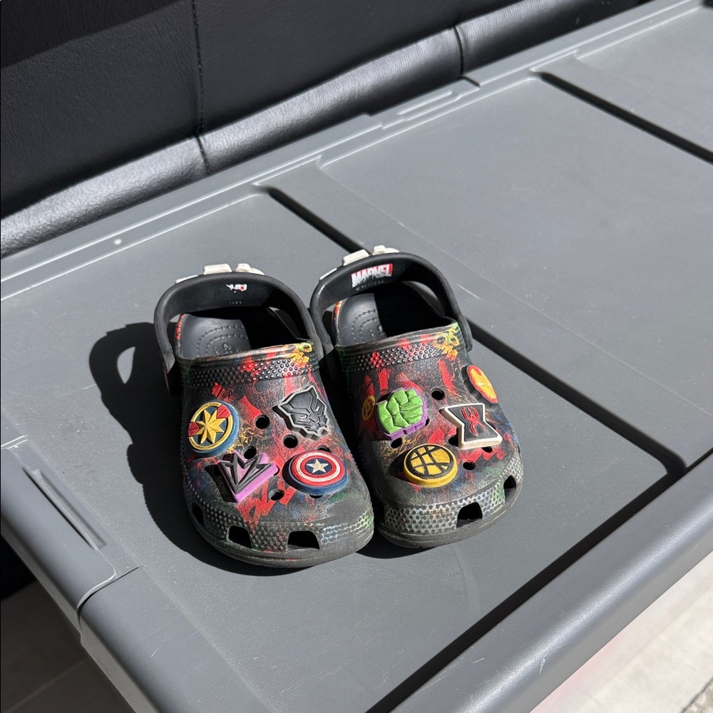 Avengers Kids' Black and Red Crocs size 11